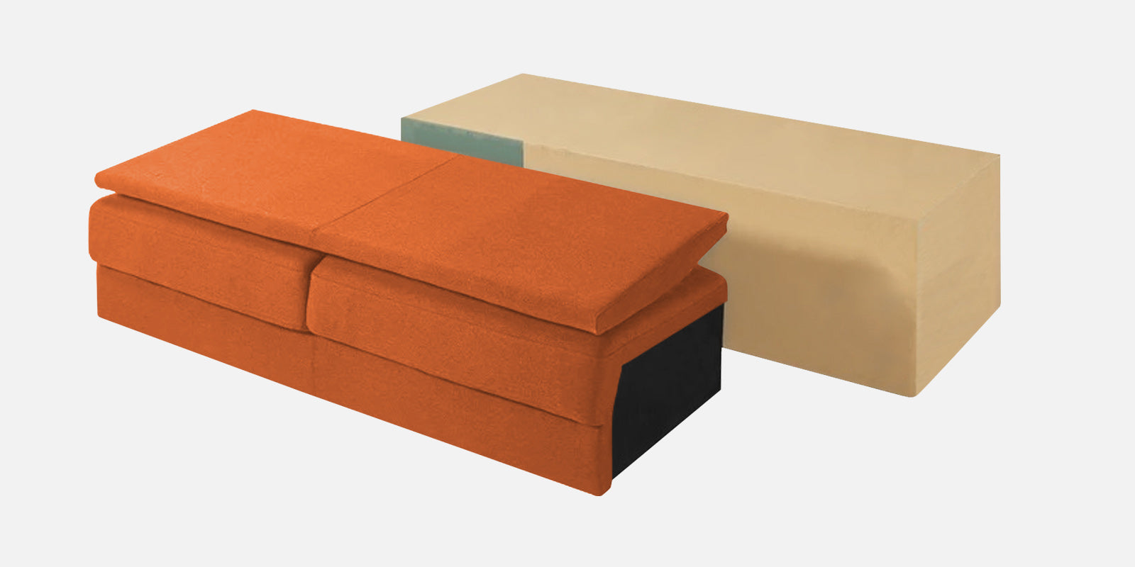 Marq Fabric 3 Seater Sofa in Vivid Orange Colour