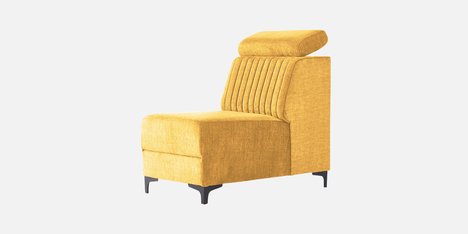 Draco Fabric Corner Sofa in Blush Yellow Colour