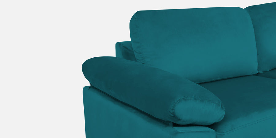 Vegas Velvet Rhs Sectional Sofa 3 Lounger In Pine Green Colour - Febonic Living