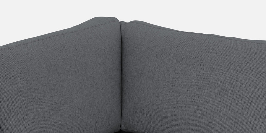 Freedom Velvet 6 Seater Lhs Corner Sofa In Pubble Grey Colour With Ottoman - Febonic Living