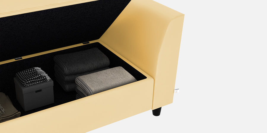 Bristo Velvet 2 Seater Sofa In Sandy Beige Colour With Storage - Febonic Living