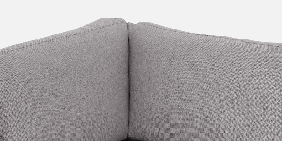 Freedom Velvet 6 Seater Lhs Corner Sofa In Concrete Grey Colour With Ottoman - Febonic Living