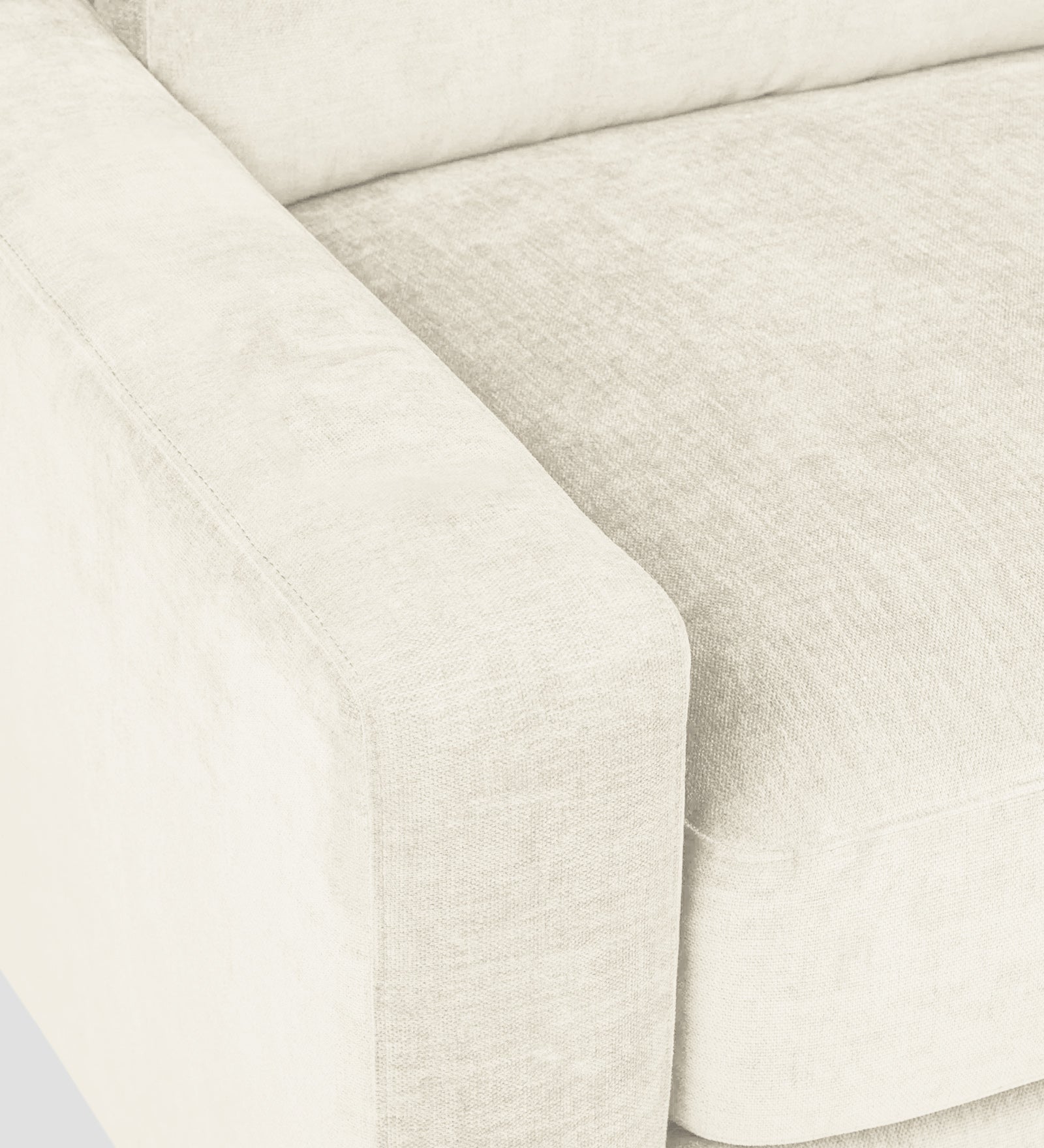 Adara Fabric 1 Seater Sofa In Ivory Cream Colour