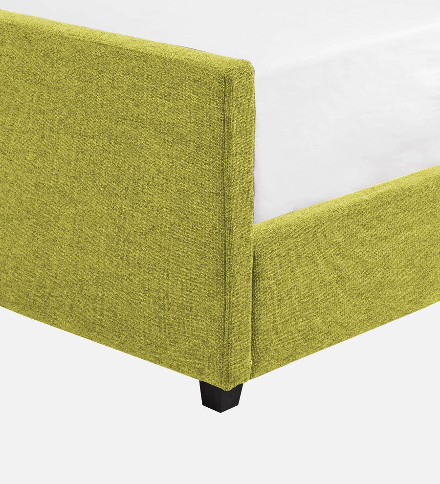 Pollen Fabric Upholstered Queen Size Bed In Parrot Green Colour - Febonic Living