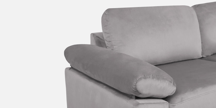 Vegas Velvet Rhs Sectional Sofa 3 Lounger In Concrete Grey Colour - Febonic Living