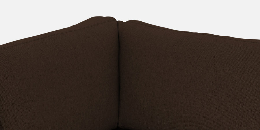 Freedom Velvet 6 Seater Lhs Corner Sofa In Cholocate Brown Colour With Ottoman - Febonic Living