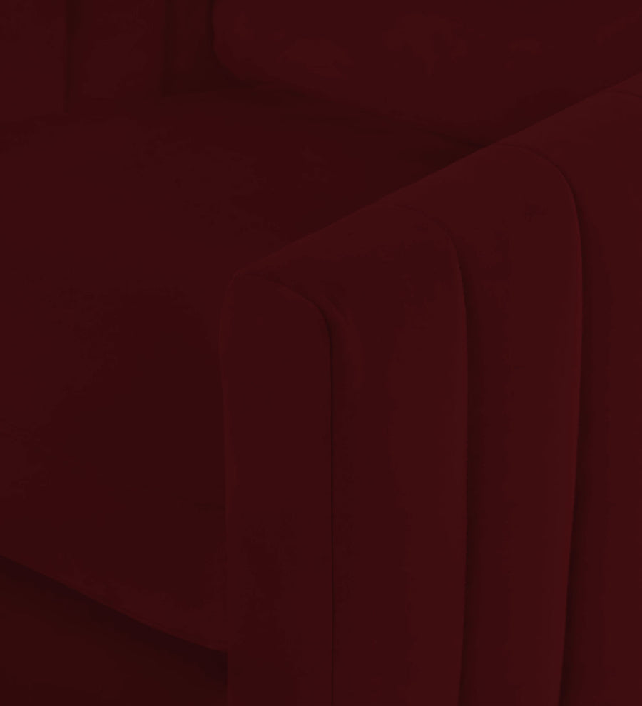 Haru Velvet 1 Seater Sofa In Dark Maroon Colour - Febonic Living
