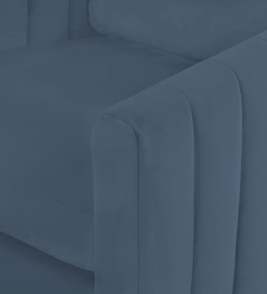 Haru Velvet 1 Seater Sofa In Oxford Blue Colour - Febonic Living