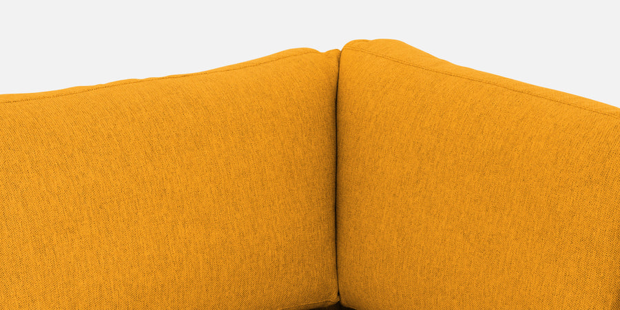 Freedom Velvet 6 Seater Rhs Corner Sofa In Safforn Yellow Colour With Ottoman - Febonic Living