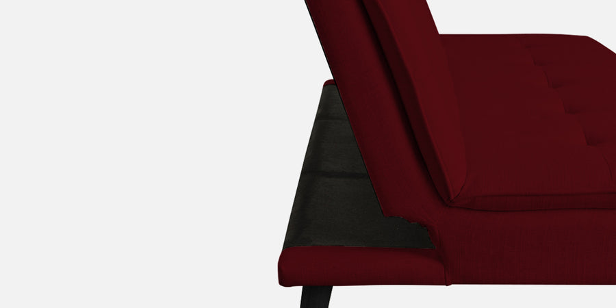 Toner Fabric 3 Seater Convertible Sofa Cum Bed In Ruby Red Colour - Febonic Living