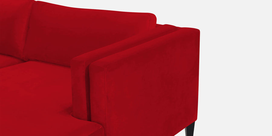 Jasper Velvet Lhs Sectional Sofa 3 Lounger In Berry Maroon Colour - Febonic Living