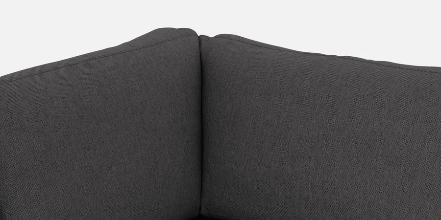 Freedom Velvet 6 Seater Lhs Corner Sofa In Davy Grey Colour With Ottoman - Febonic Living