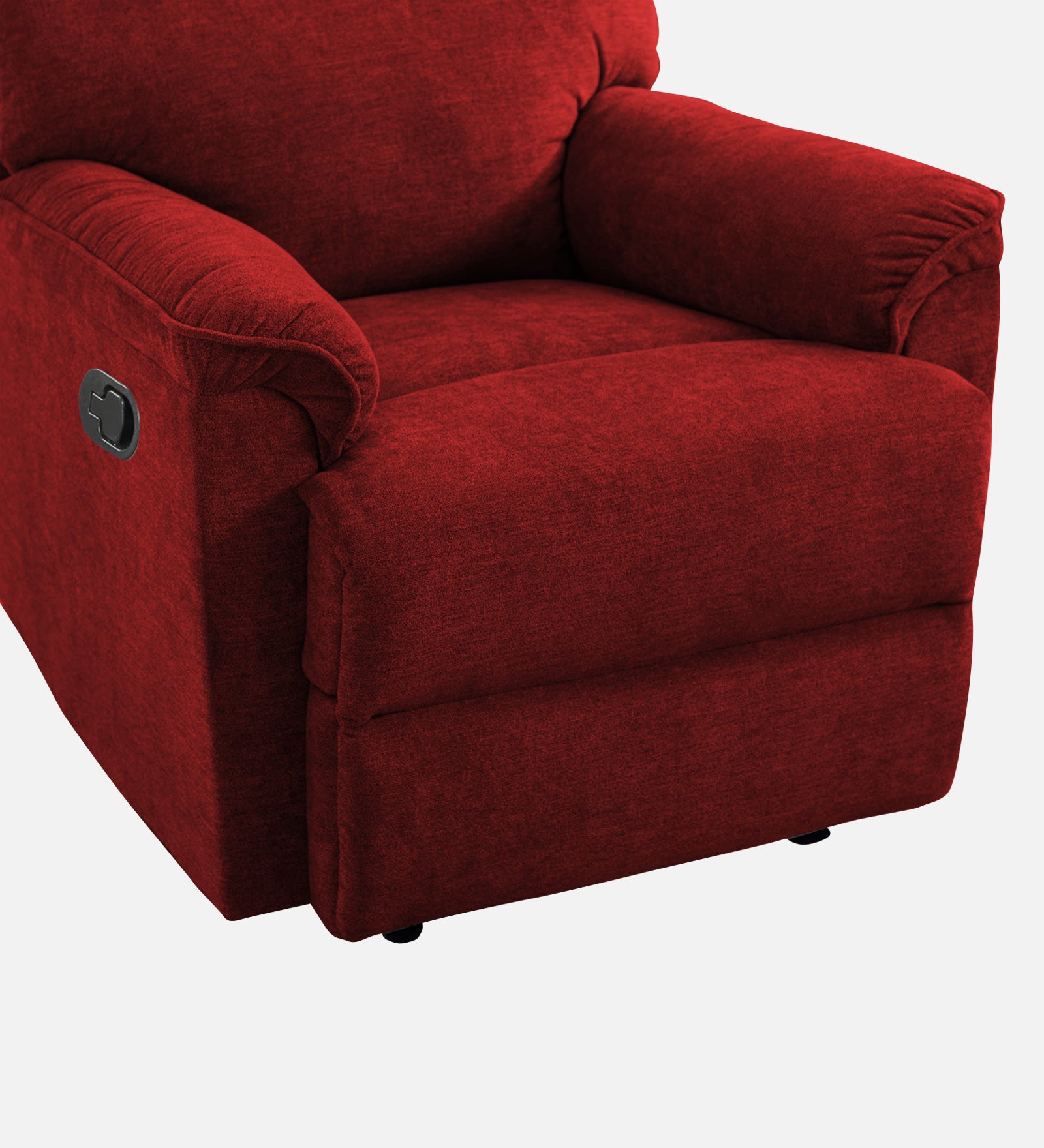 Abby Fabric Manual 1 Seater Recliner In Blood Maroon Colour