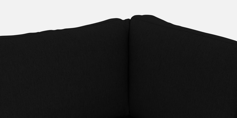 Freedom Velvet 6 Seater Rhs Corner Sofa In Adam Black Colour With Ottoman - Febonic Living