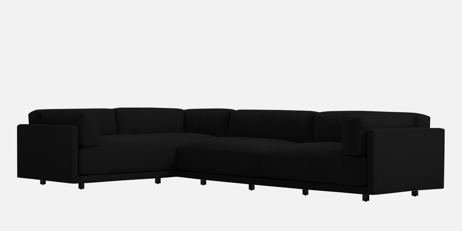 Nixon Fabric 6 Seater RHS Sectional Sofa In Zed Black Colour