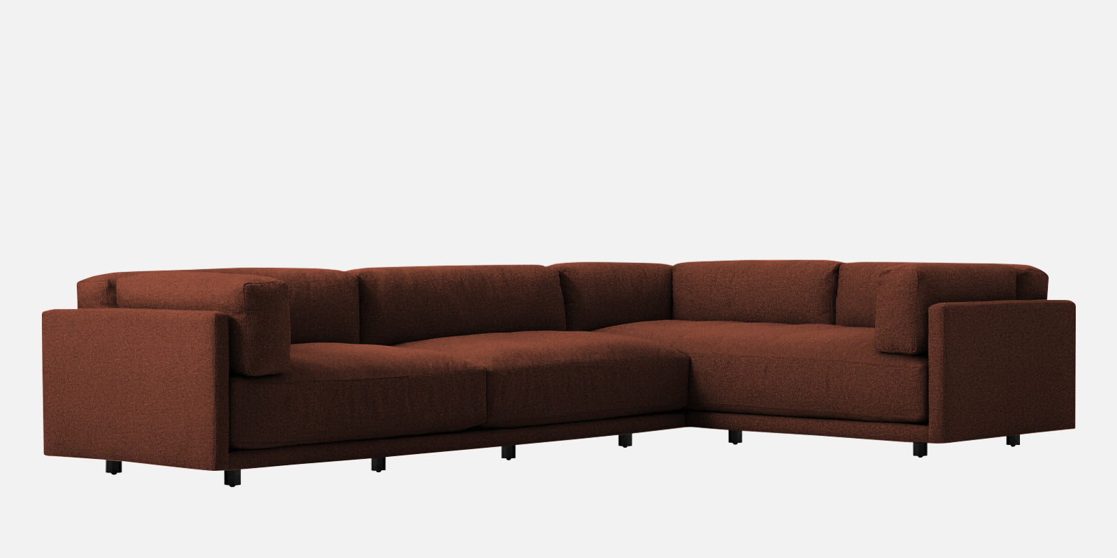 Nixon Fabric 6 Seater LHS Sectional Sofa In Coffee Brown Colour