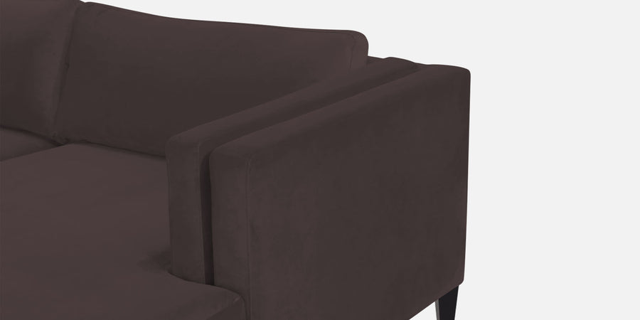 Jasper Velvet Lhs Sectional Sofa 3 Lounger In Mocha Brown Colour - Febonic Living