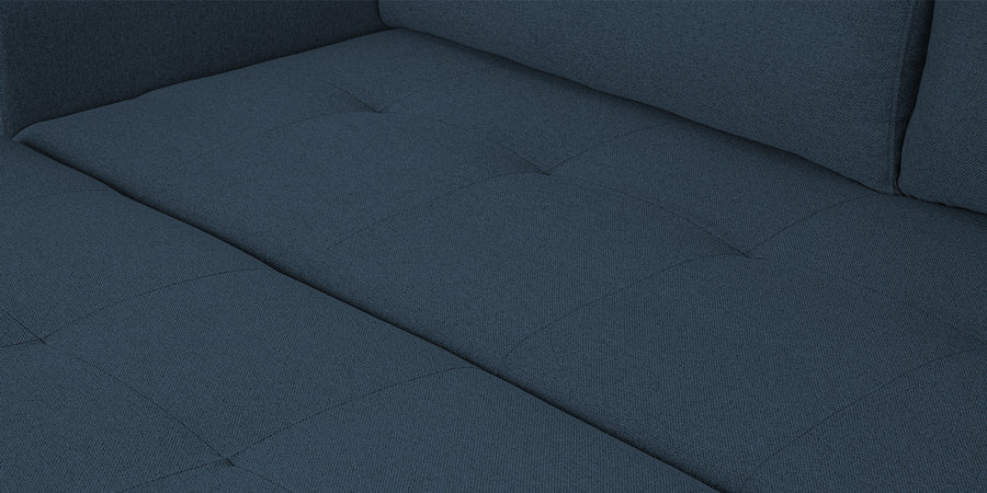 Sigma Fabric 3 Seater Pull Out Sofa Cum Bed In Light Blue Colour - Febonic Living