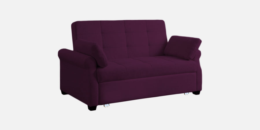 Fornia Fabric 3 Seater Pull Out Sofa Cum Bed In Greek Purple Colour - Febonic Living