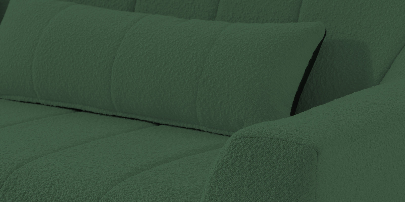 Nesco Fur Fabric 3 Seater Sofa in Bottle Green Colour