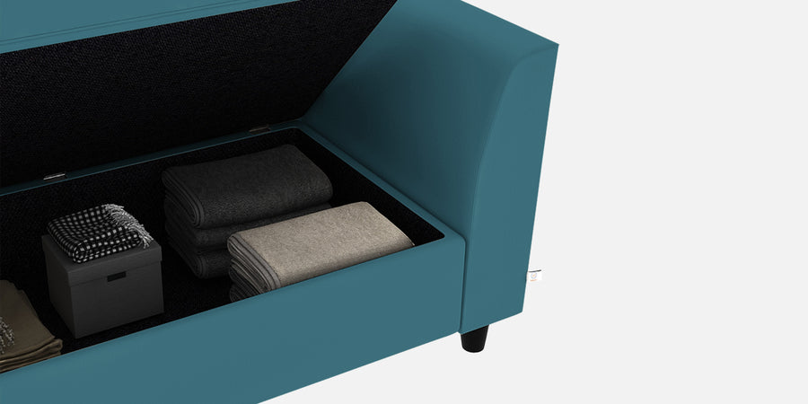Bristo Velvet 2 Seater Sofa In Aqua Blue Colour With Storage - Febonic Living