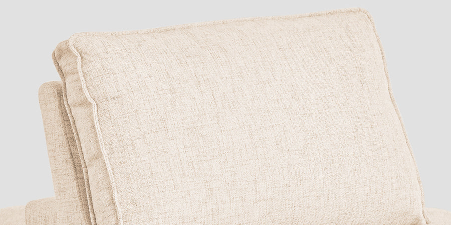 Hiver Fabric Day Bed Sofa In Woom Beige Colour With Back Rest - Febonic Living