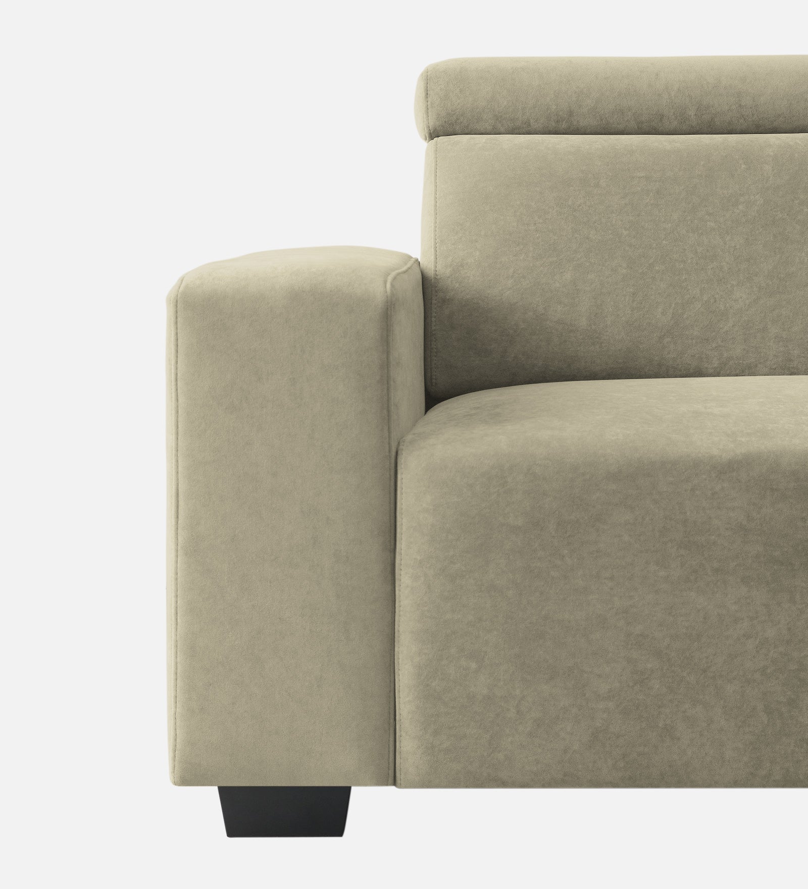Hiro Fabric 1 Seater Sofa In  Carnival Beige Colour - Febonic Living