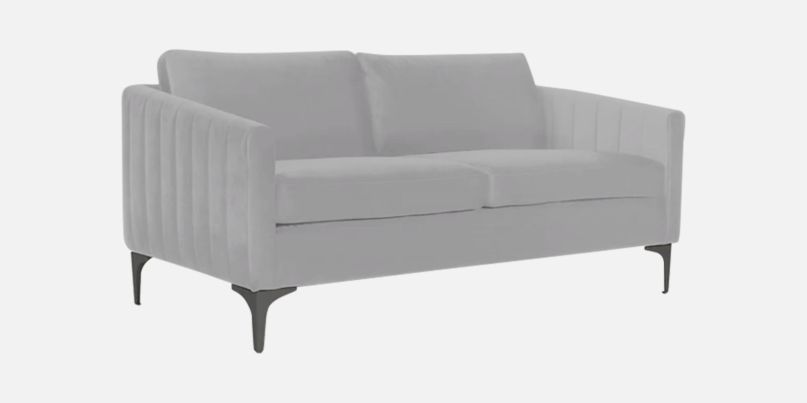 Haru Velvet 2 Seater Sofa in Light Grey Colour