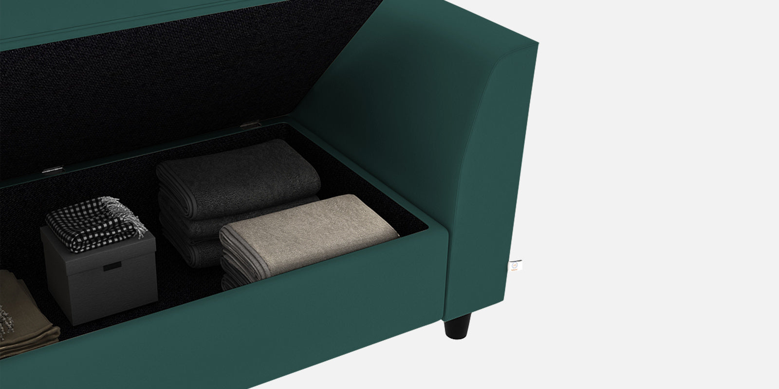 Bristo Velvet 2 Seater Sofa in Pine Green Colour With Storage