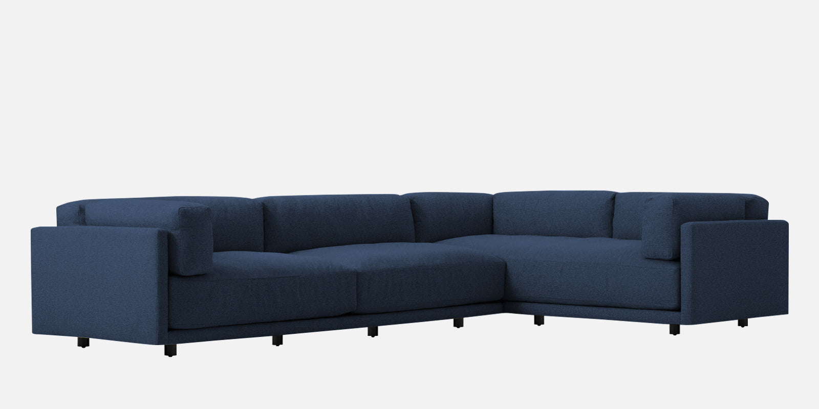 Nixon Fabric 6 Seater LHS Sectional Sofa In Denim Blue Colour