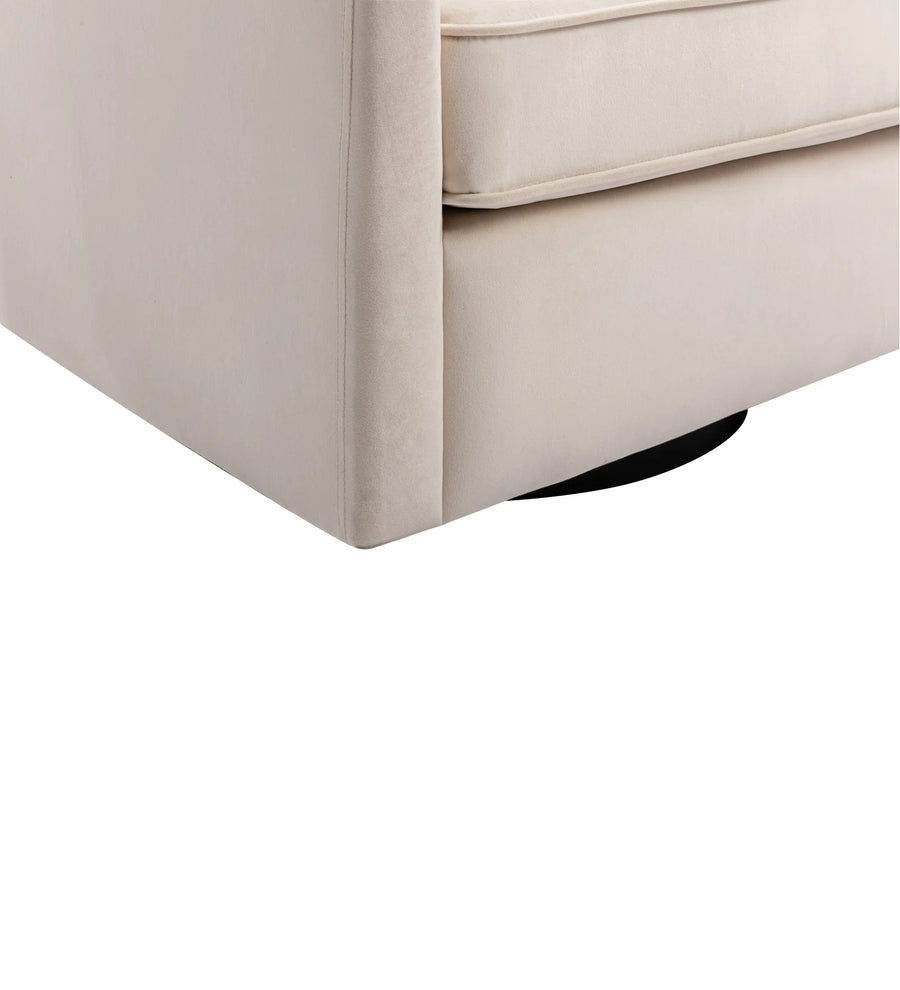 Boomer Velvet Swivel Chair In Camel Beige Colour - Febonic Living