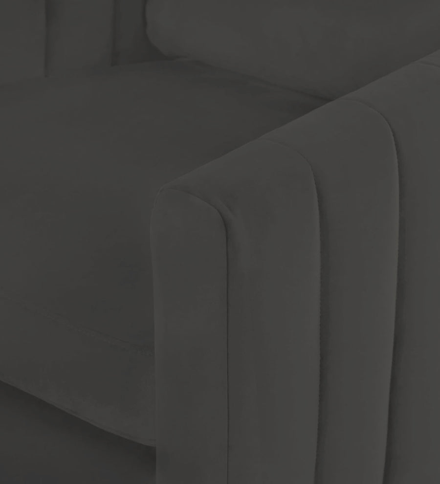 Haru Velvet 1 Seater Sofa In Hory Grey Colour - Febonic Living