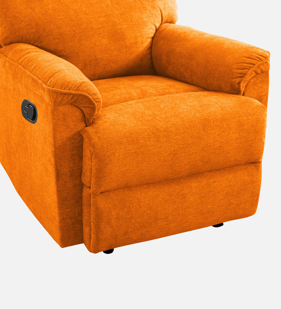 Abby Fabric 1 Seater Motorized Recliner In Vivid Orange Colour - Febonic Living