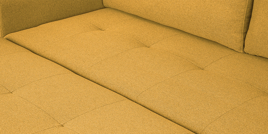 Sigma Fabric 3 Seater Pull Out Sofa Cum Bed In Bold Yellow Colour - Febonic Living