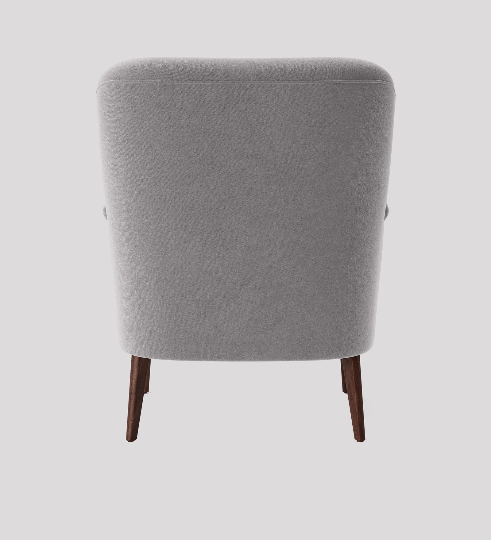 Zews Velvet Fabric 1 Seater Wing Chair in Concrete Grey Colour