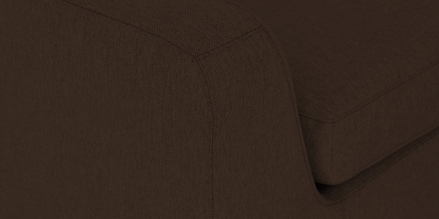 Freedom Velvet 6 Seater Lhs Corner Sofa In Cholocate Brown Colour With Ottoman - Febonic Living
