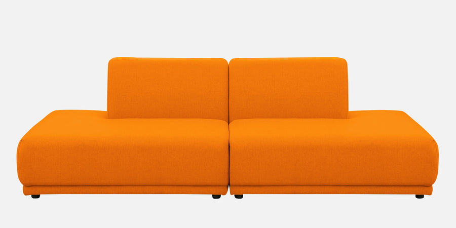 Adam Fabric Rhs Sectional Sofa 3 Ottoman Lounger In Vivid Orange Colour - Febonic Living