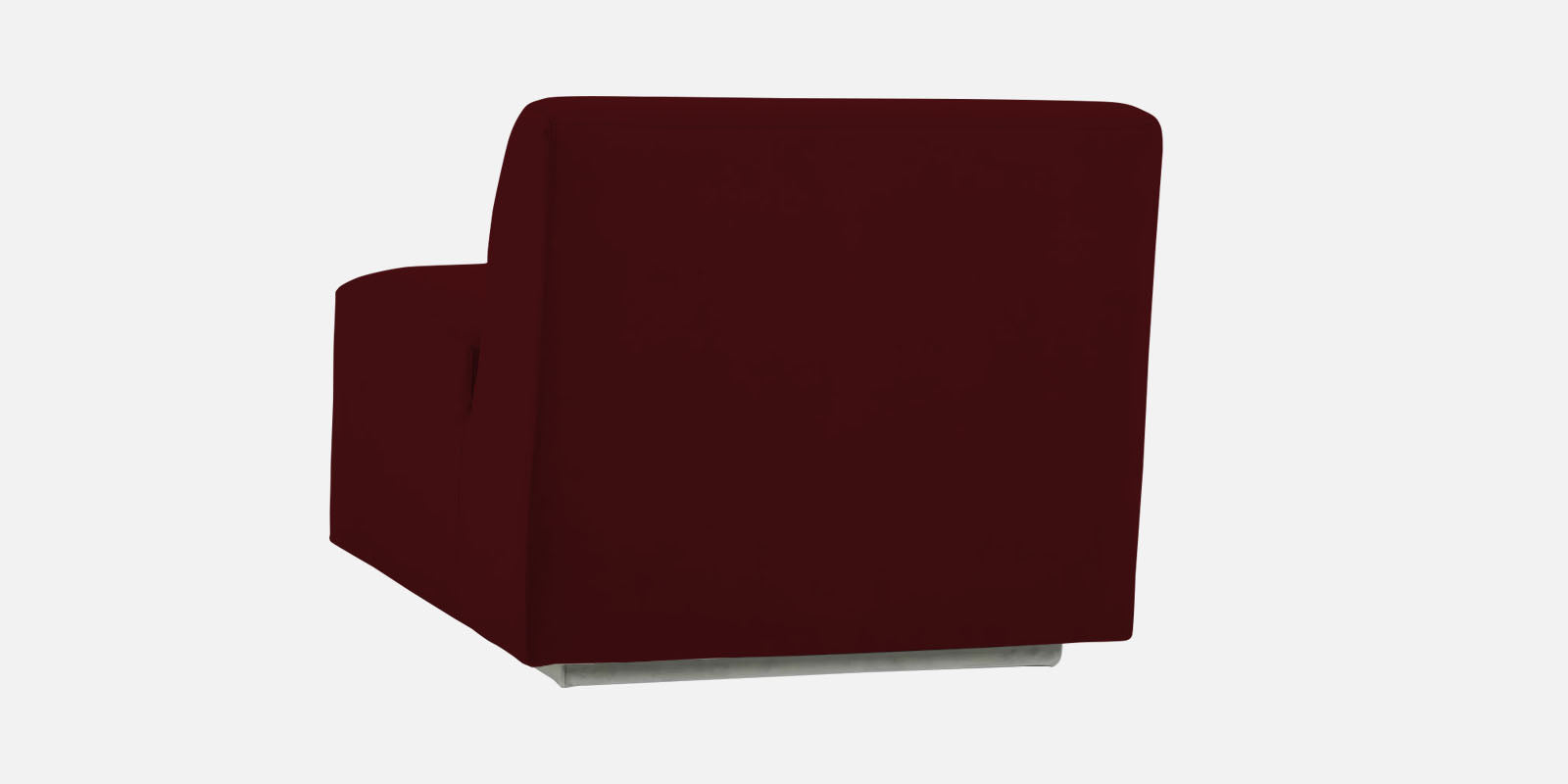 Bufa Velvet LHS Sectional Sofa In Dark Maroon Colour With Ottoman