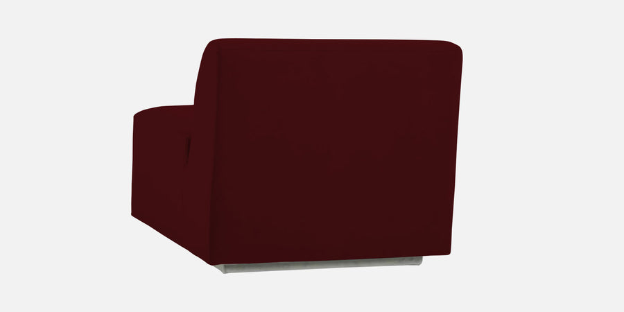 Bufa Velvet Lhs Sectional Sofa In Dark Maroon Colour With Ottoman - Febonic Living