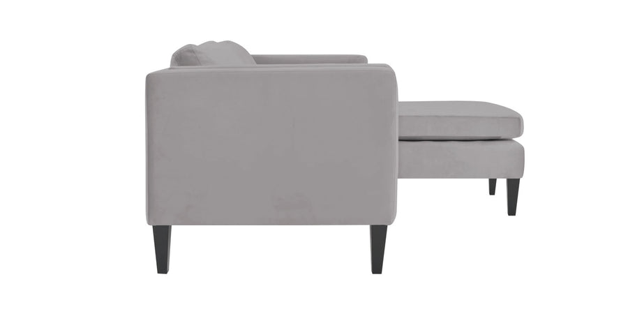 Jasper Velvet Lhs Sectional Sofa 3 Lounger In Concrete Grey Colour - Febonic Living