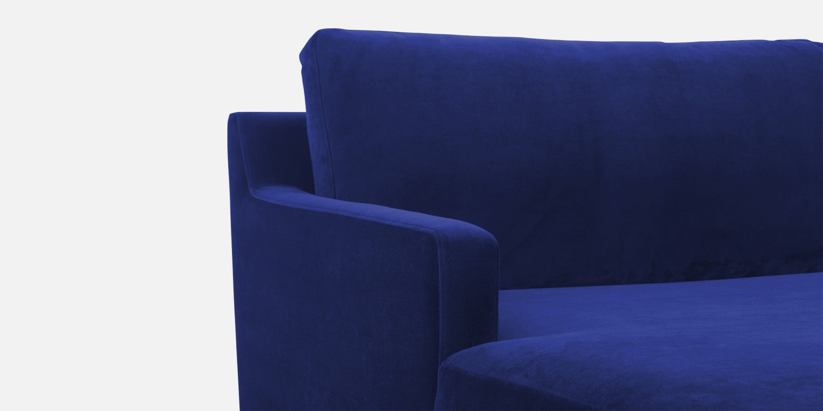 Jones Velvet RHS Sectional Sofa (3+Lounger) In Royal Blue Colour