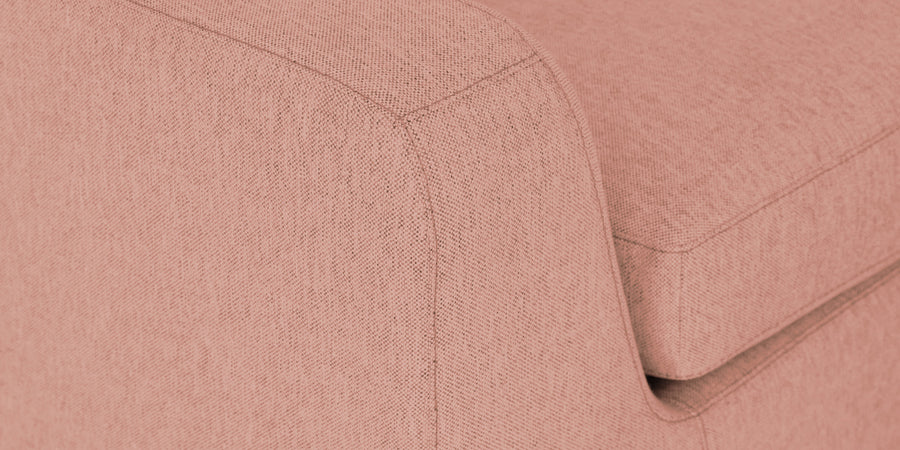 Freedom Velvet 6 Seater Lhs Corner Sofa In Blush Pink Colour With Ottoman - Febonic Living