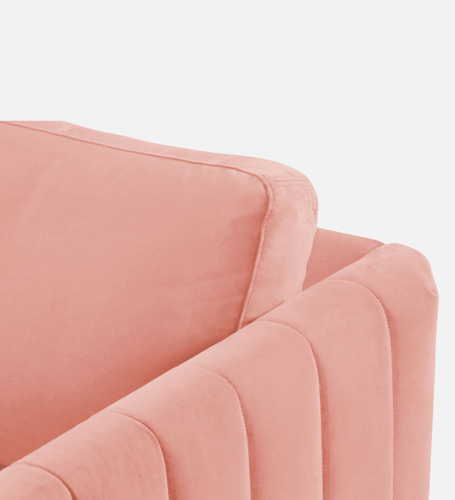 Haru Velvet 1 Seater Sofa In Blush Pink Colour - Febonic Living