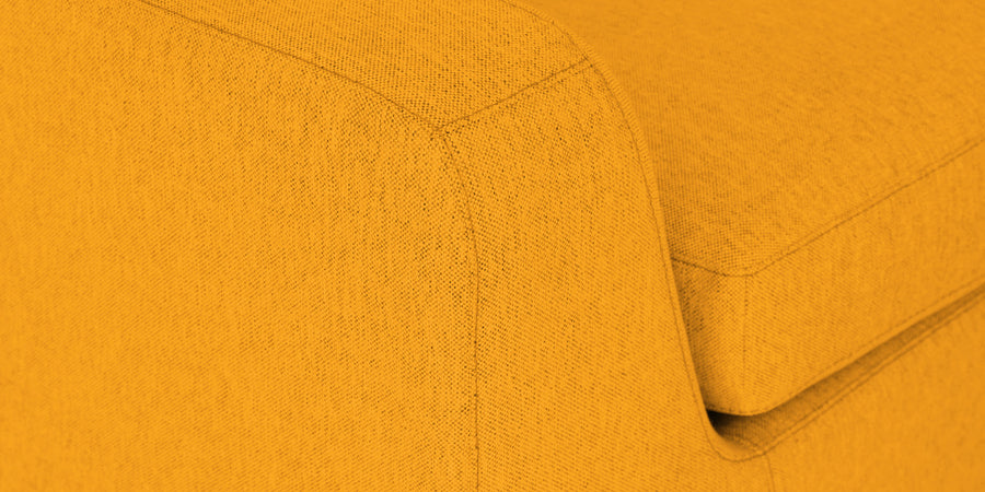 Freedom Velvet 6 Seater Lhs Corner Sofa In Safforn Yellow Colour With Ottoman - Febonic Living