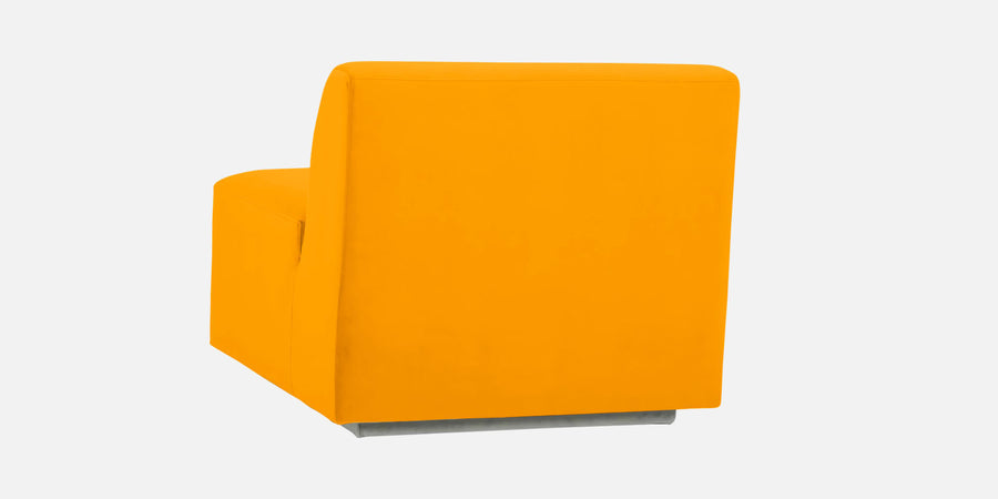 Bufa Velvet Lhs Sectional Sofa In Saffron Yellow Colour With Ottoman - Febonic Living