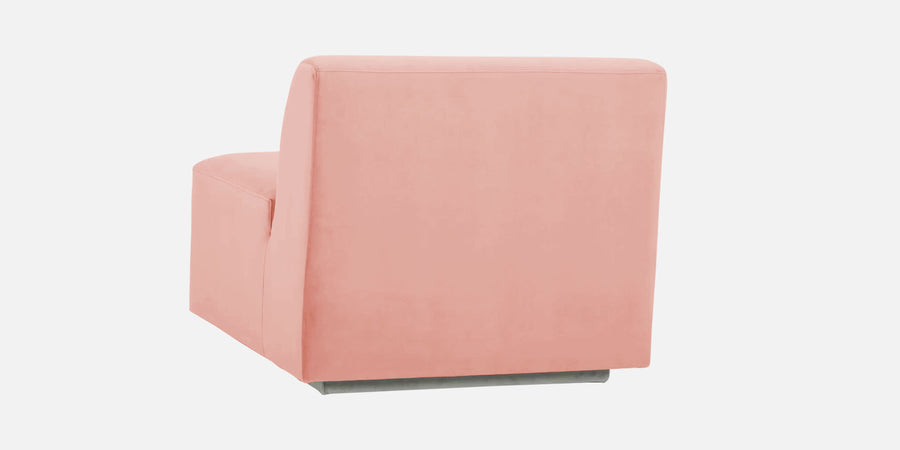 Bufa Velvet Lhs Sectional Sofa In Blush Pink Colour With Ottoman - Febonic Living