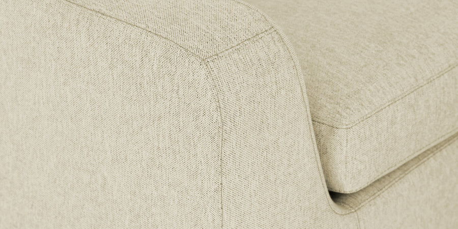 Freedom Velvet 6 Seater Lhs Corner Sofa In Warm White Colour With Ottoman - Febonic Living
