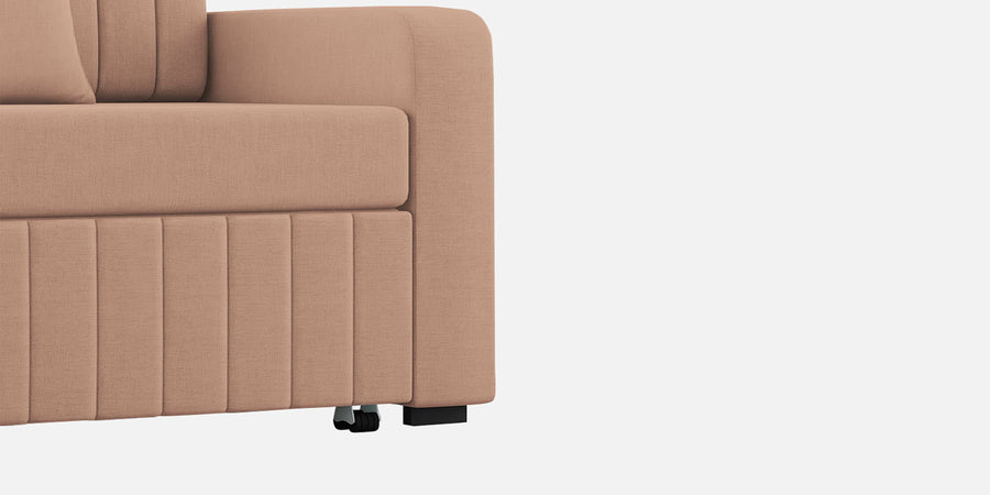 Calra Fabric 3 Seater Pull Out Sofa Cum Bed In Cosmic Beige Colour With Storage - Febonic Living