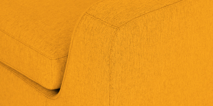 Freedom Velvet 6 Seater Rhs Corner Sofa In Safforn Yellow Colour With Ottoman - Febonic Living