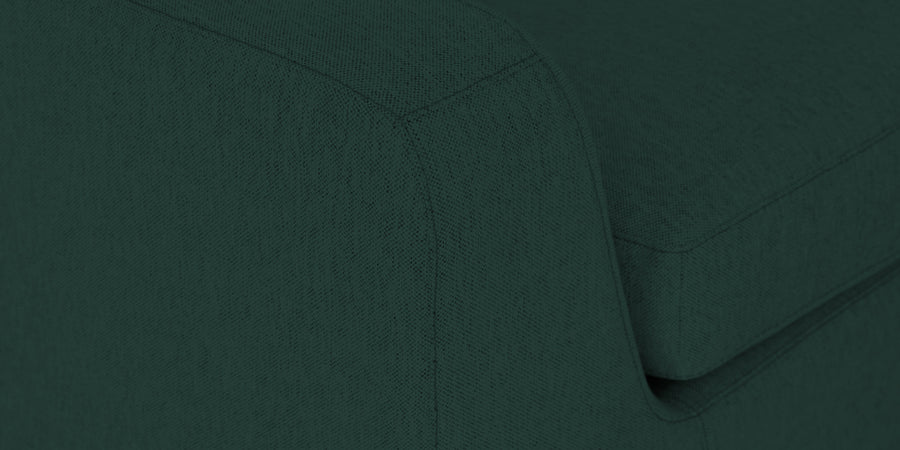 Freedom Velvet 6 Seater Lhs Corner Sofa In Forest Green Colour With Ottoman - Febonic Living